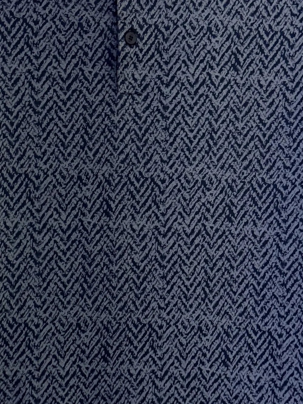 Adidas Navy Blue w/ Black Wave Print Men’s M Short Sleeve Polo Shirt Shirt